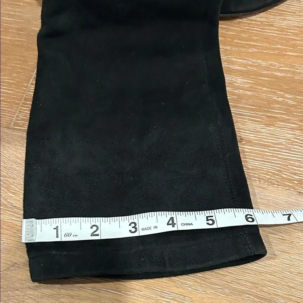 Cole Haan Black Knee Length pull on Suede Boots, Size 8